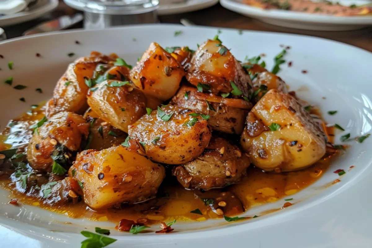 Crockpot Mississippi Mud Potatoes served with bacon and cheese.