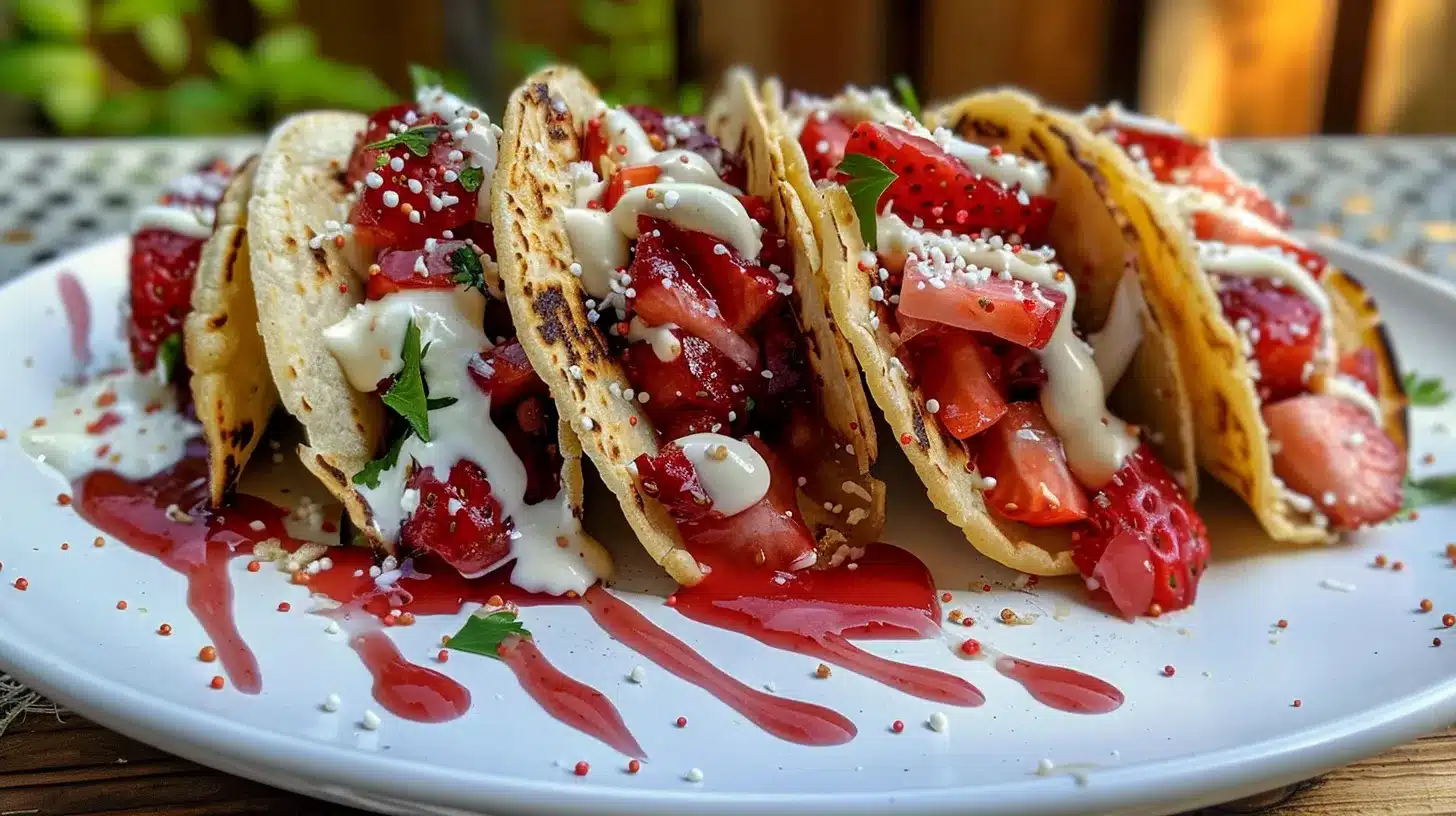 strawberry cheesecake tacos