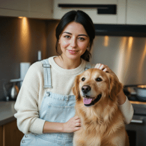 lucy with here dog