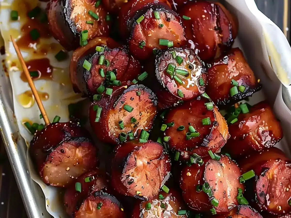 Mustard Hasselback Kielbasa Bites