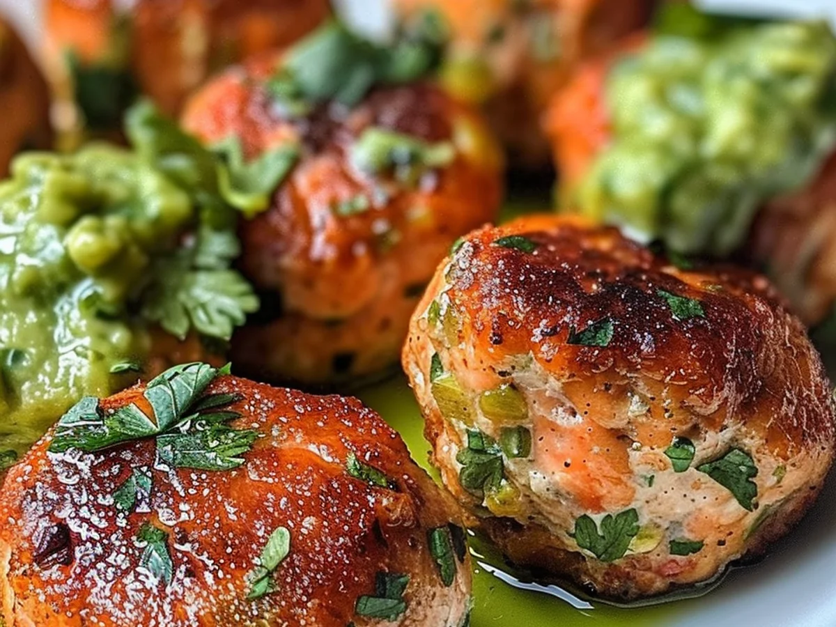 Baked Salmon Meatballs With Avocado Sauce Delight You!