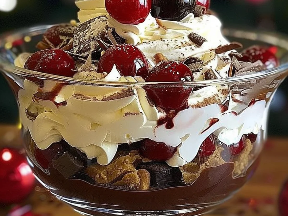 Festive Christmas Black Forest Trifle Recipe