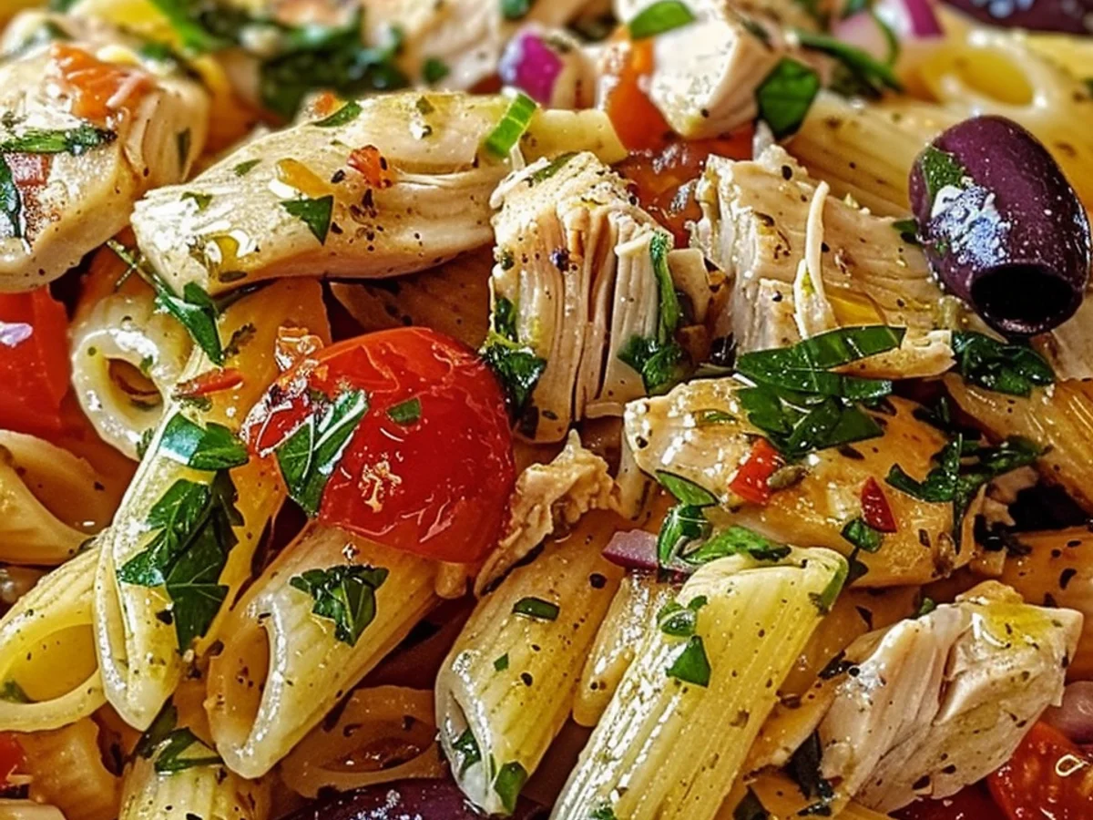 Mediterranean Chicken Pasta Salad: A Flavorful Delight!