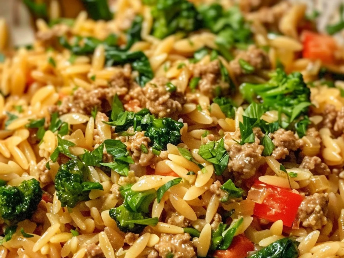 Quick Ground Turkey Orzo: A mouth-watering Weeknight Meal!