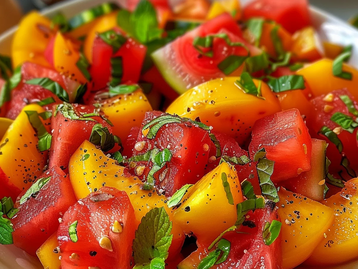 Watermelon Peach Salad: A Refreshing Summer Delight!