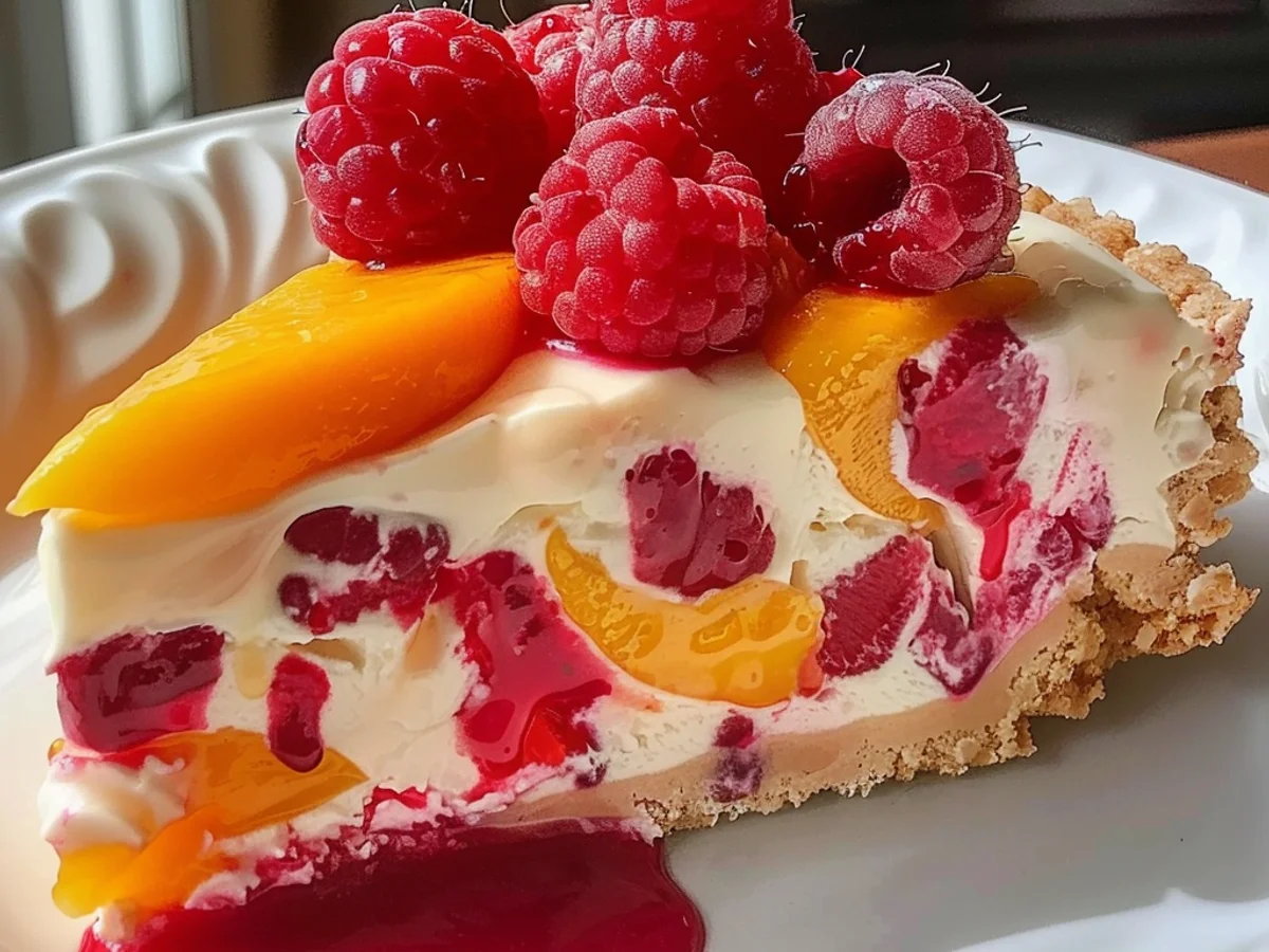 No-Bake Peach Raspberry Cheesecake That Will Delight You!