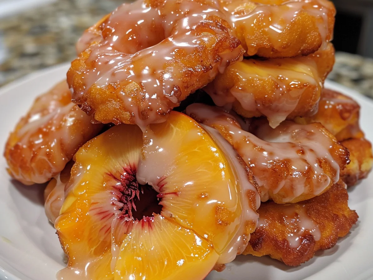 Easy Fresh Peach Fritters with Vanilla Glaze Delight!