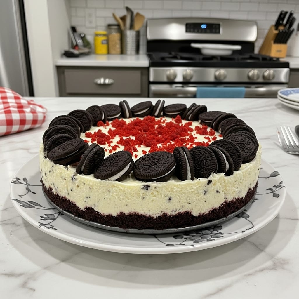 Creamy Red Velvet Oreo Cheesecake: A Decadent Treat