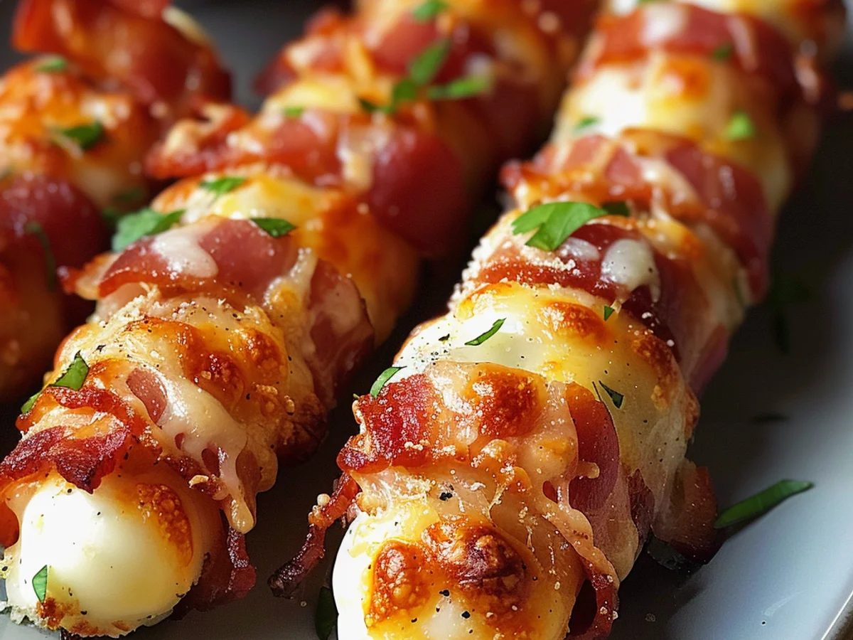 Cheesy Bacon-Wrapped Mozzarella Sticks: Snack Bliss Awaits!