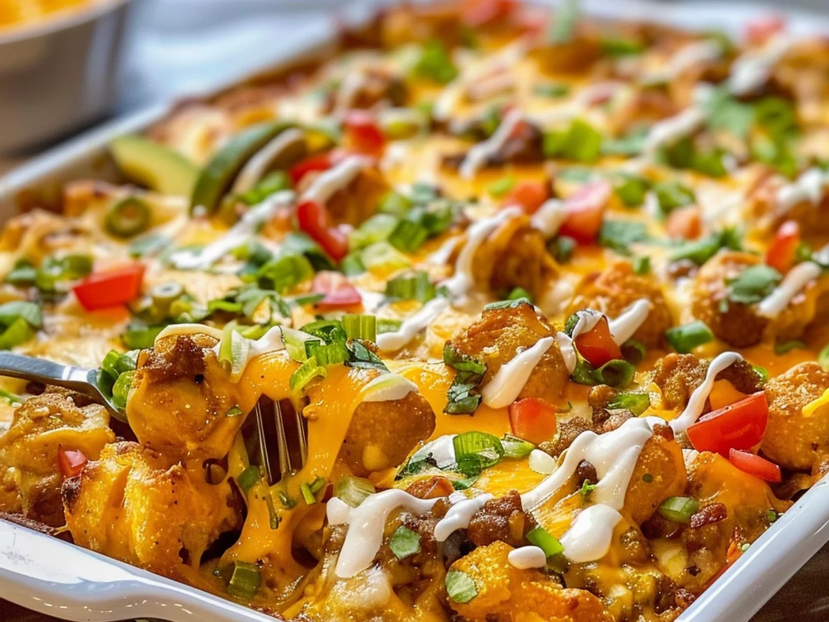 Loaded Tater Tot Nachos Casserole You Can’t Resist!