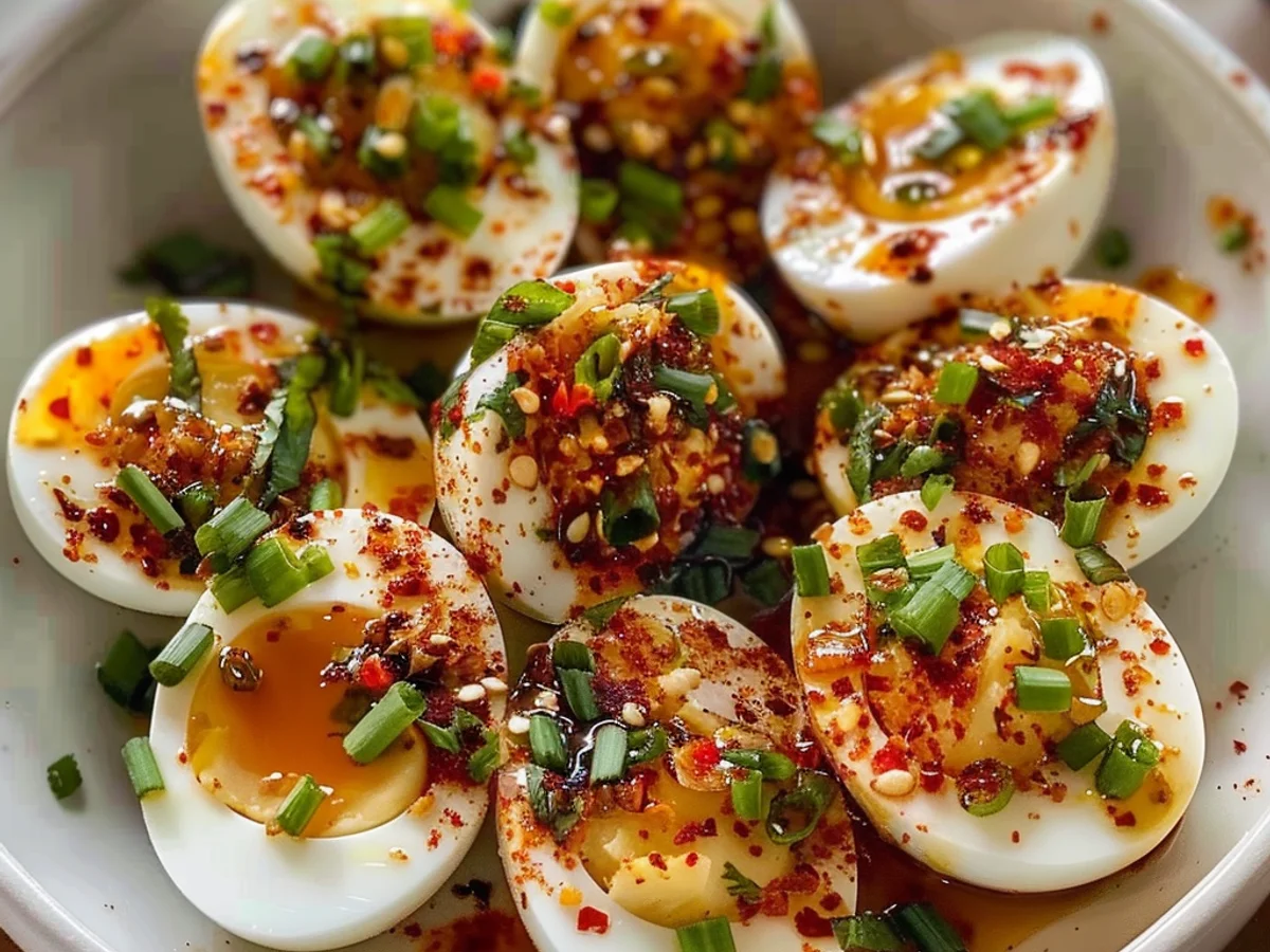 Spicy Chili Garlic Deviled Eggs That Ignite Your Taste Buds!