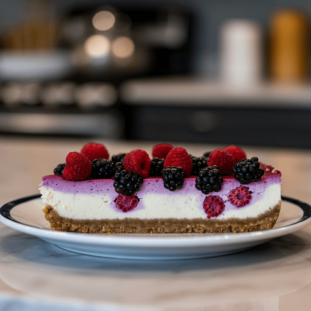 Blackberry Raspberry Heaven Cheesecake: Swirled Berry Bliss