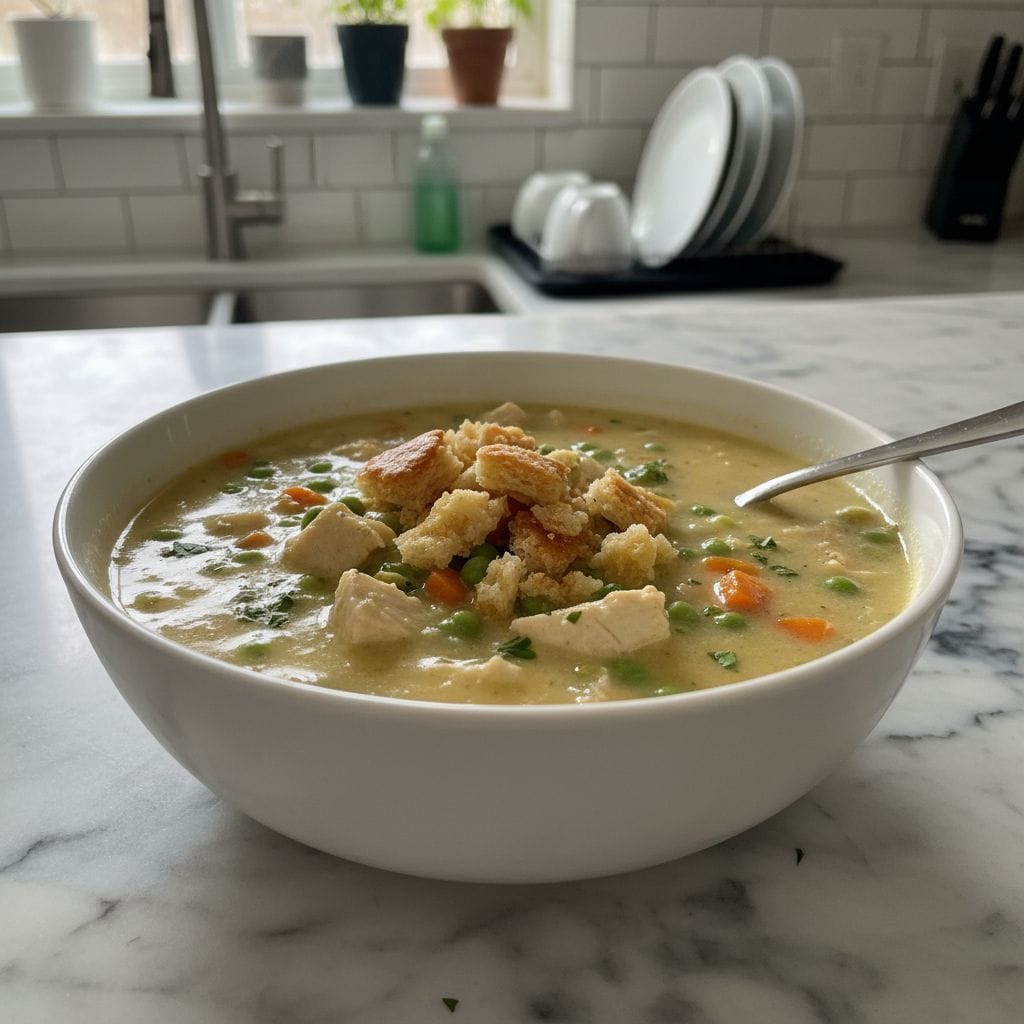 Creamy Healthy Chicken Pot Pie Soup: Family Favorite