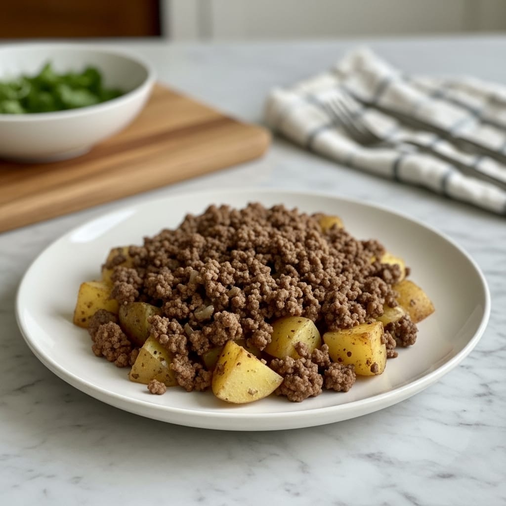 Homestyle Ground Beef and Potatoes Skillet