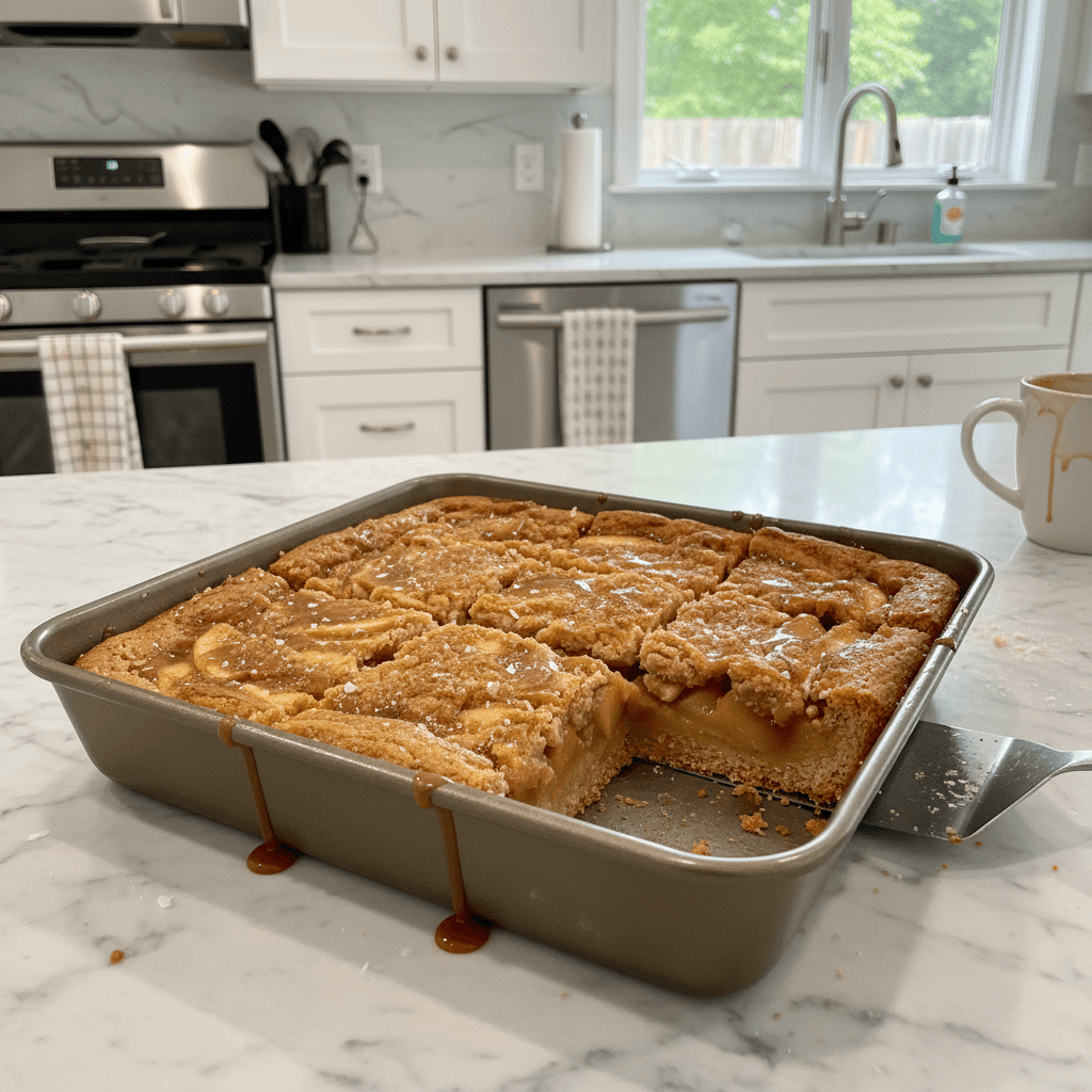 Rustic Salted Caramel Apple Bars for Fall