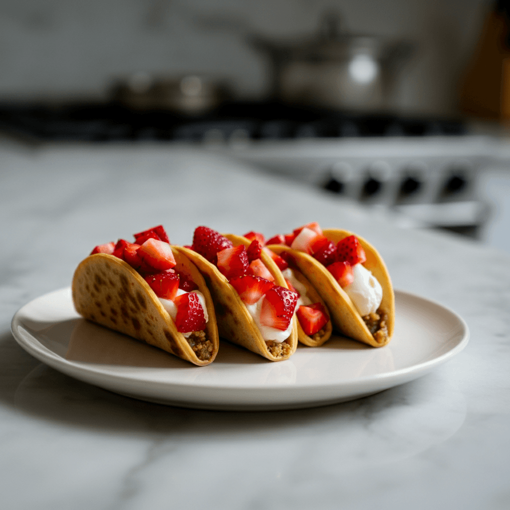 Fresh Mini Strawberry Cheesecake Tacos