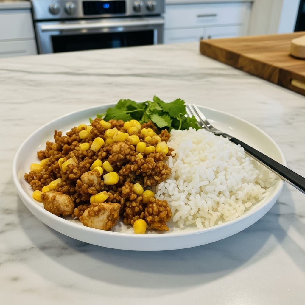 Street Corn Chicken Rice Bowl: Creamy, Tangy, Hearty