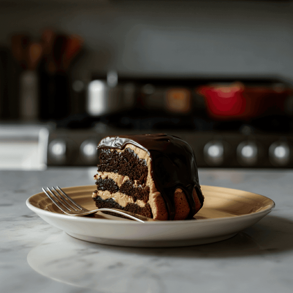 Rich Peanut Butter Chocolate Ganache Cake Layers