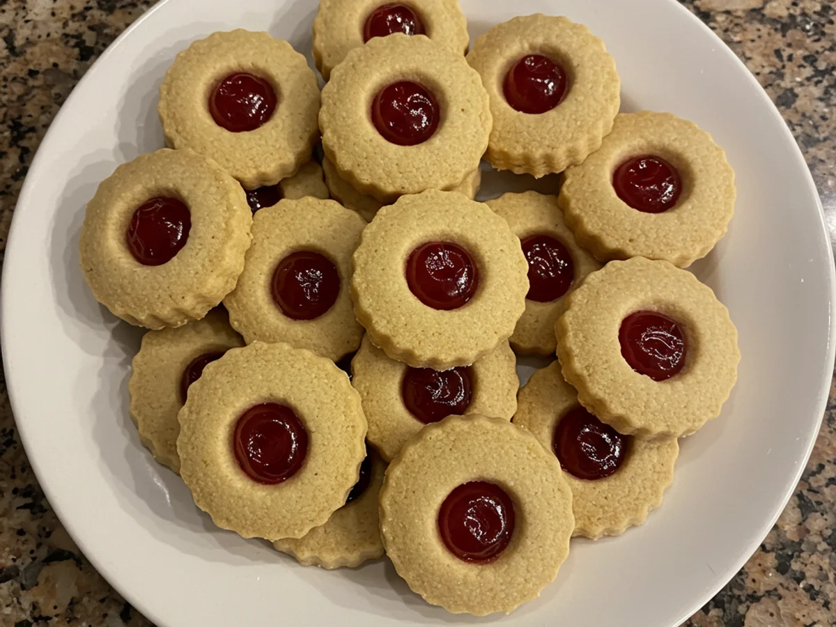 Christmas Maraschino Cherry Shortbread Cookies