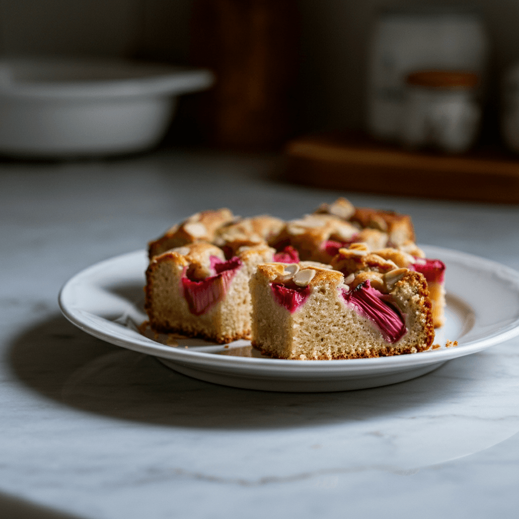 Rustic Rhubarb Almond Cake Slices: Simple Spring Treat