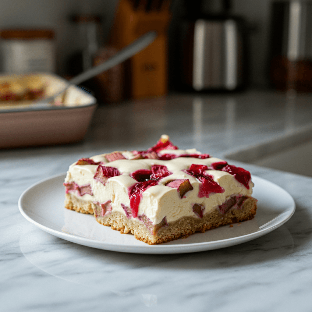 Creamy Spiced Rhubarb Cream Cheese Bars