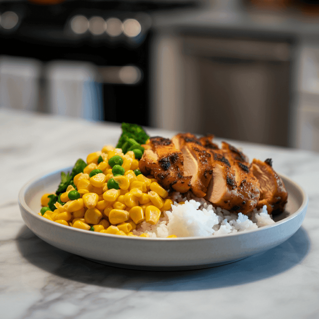 Street Corn Chicken Rice Bowl: Zesty, Creamy, Quick