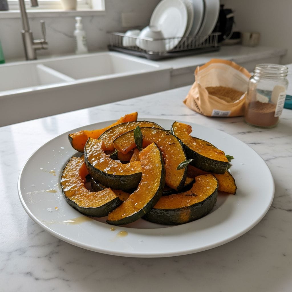 Maple Glazed Sweet Roasted Kabocha Squash