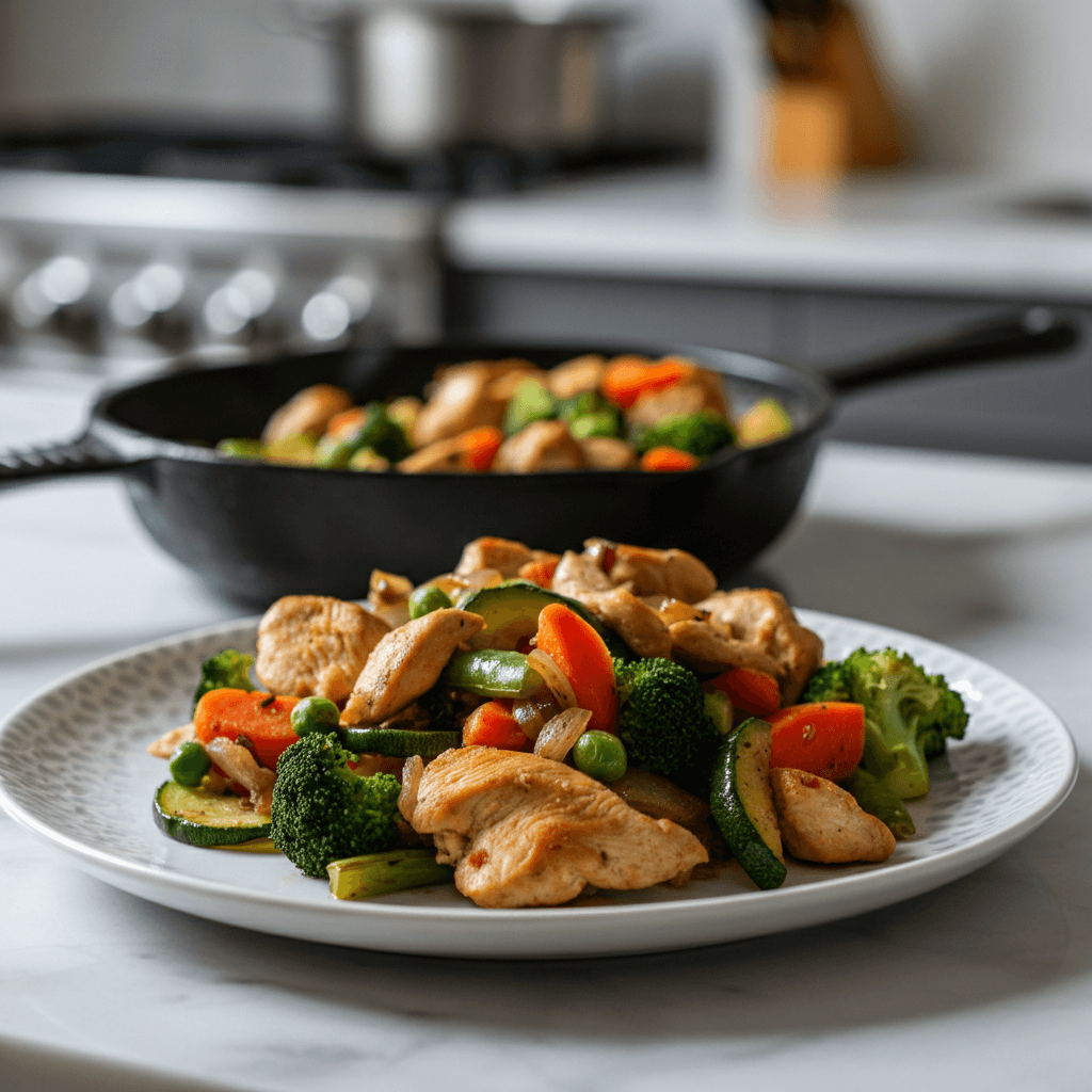 Quick Healthy Chicken and Vegetables Skillet