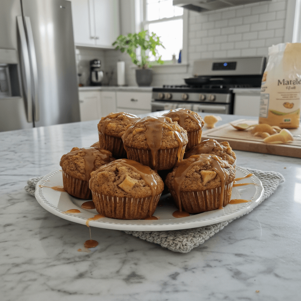 Apple Spice Muffins with Caramel Glaze: A Morning Treat