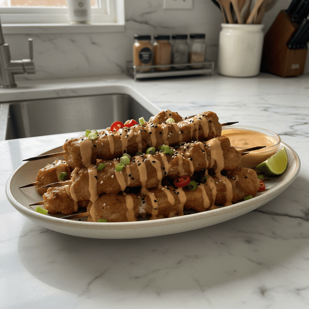 Crispy Bang Bang Chicken Skewers: A Weeknight Favorite