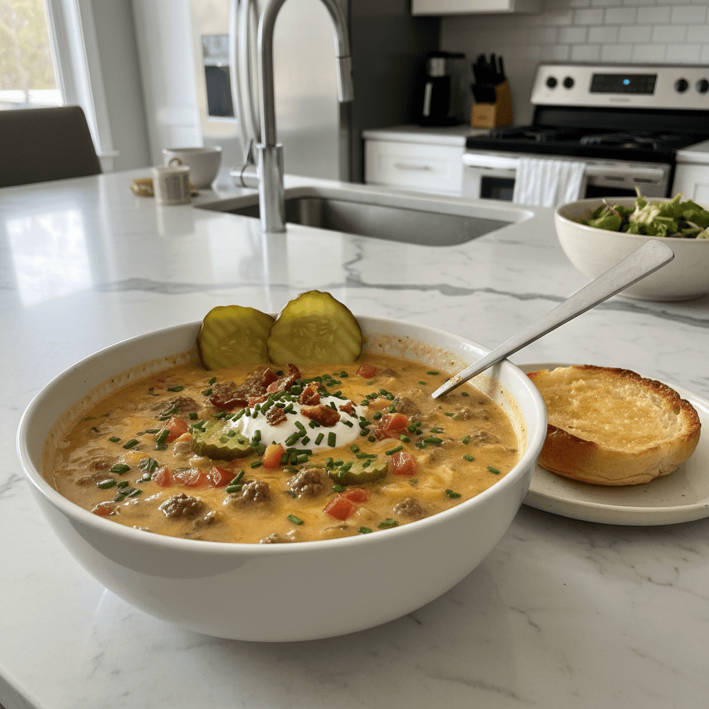 Hearty Crockpot Cheeseburger Soup: A Weeknight Favorite