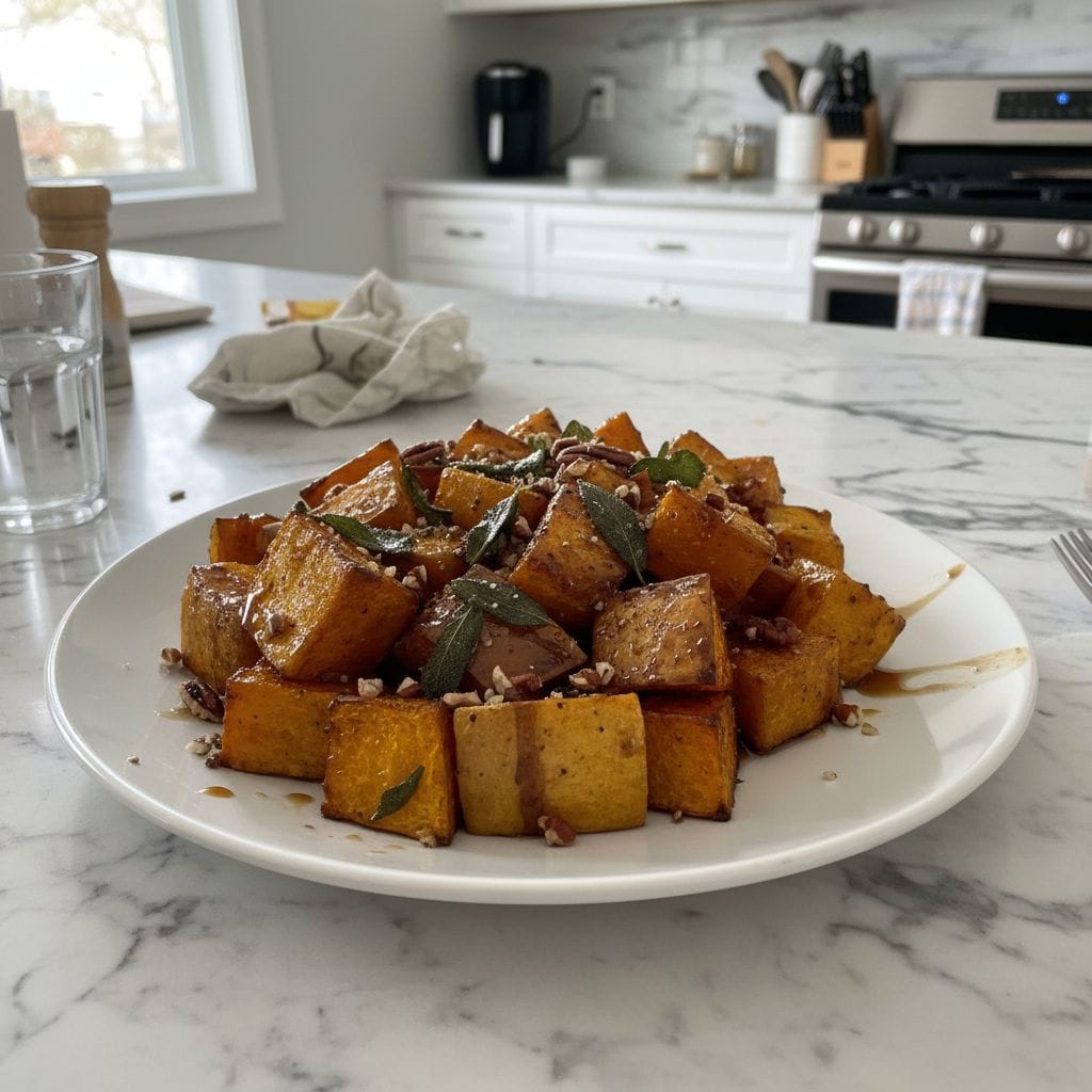 Sweet Maple Glazed Roasted Squash with a Hint of Spice