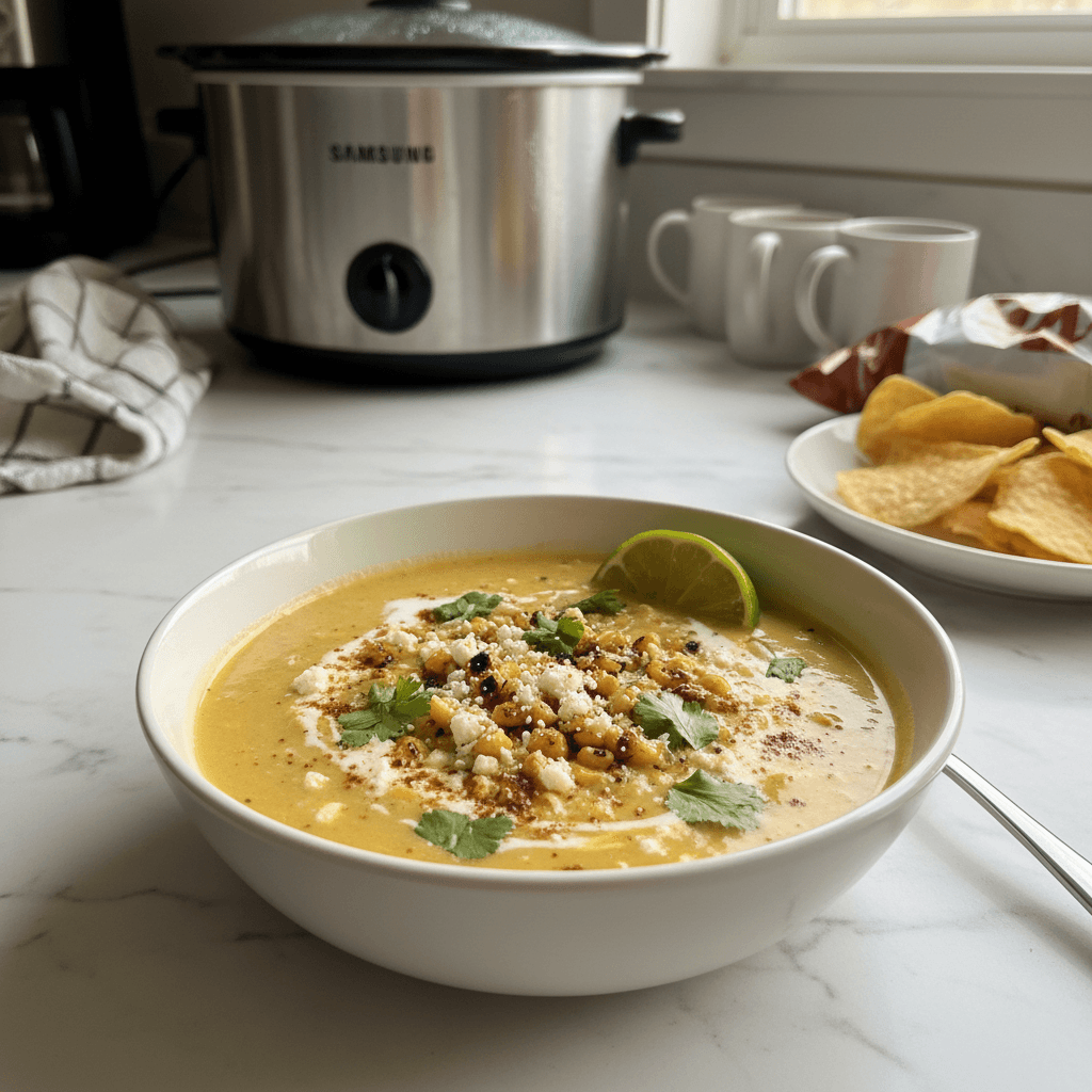 Mexican Street Corn Soup Crockpot: Creamy & Zesty