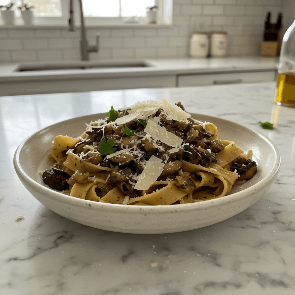 Hearty Pappardelle Wild Mushroom Ragu & Pecorino