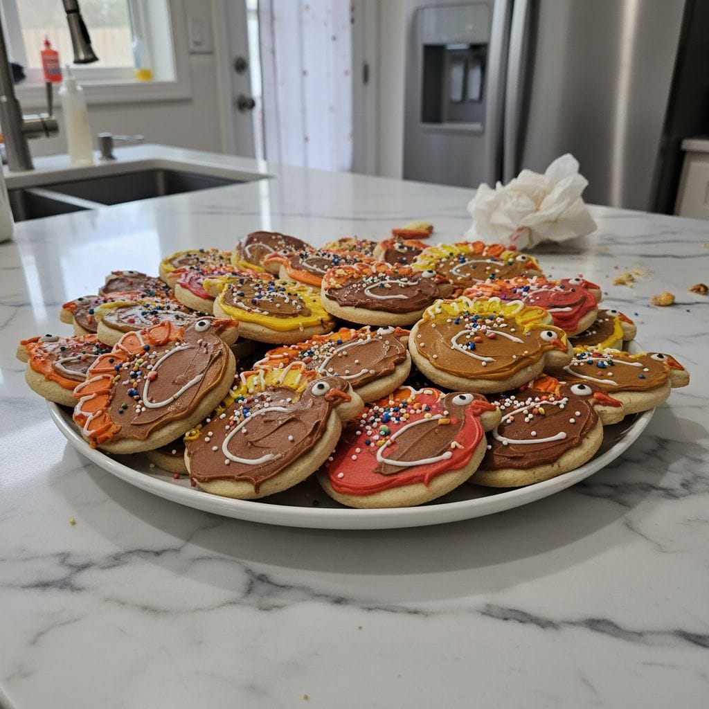 Turkey Shaped Sugar Cookies for Fall Fun