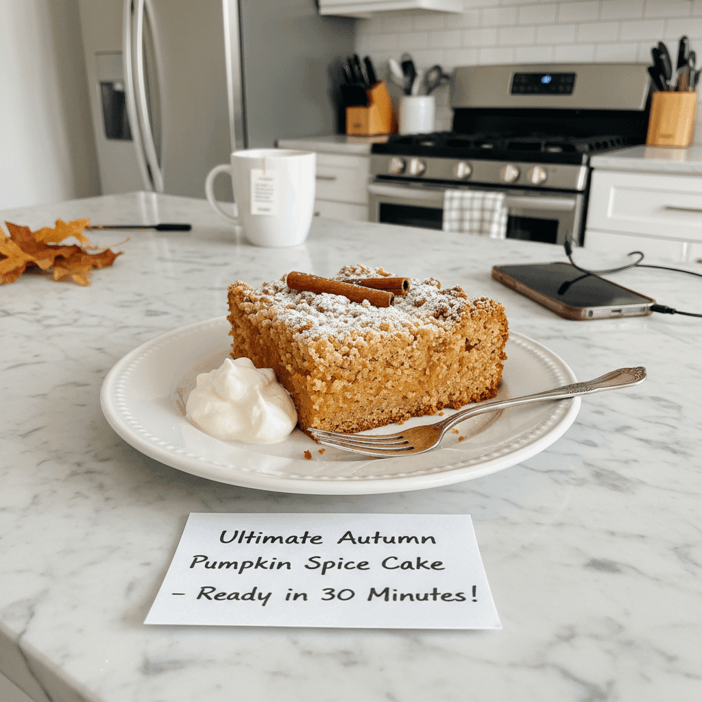 Rustic Autumn Pumpkin Spice Crumble Cake: 30-Min Treat