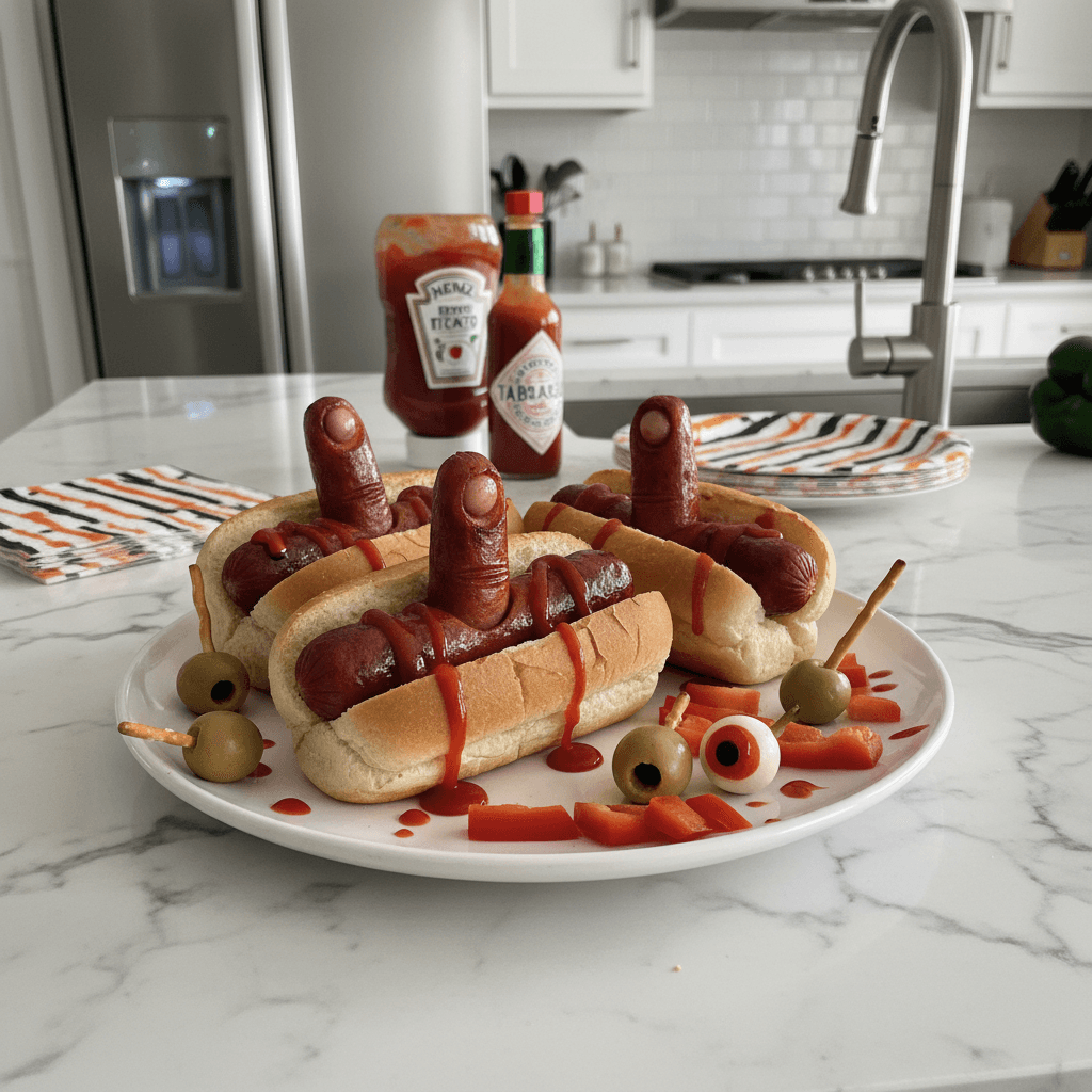 Bloody Finger Hot Dogs: Spooky Halloween Party Fun