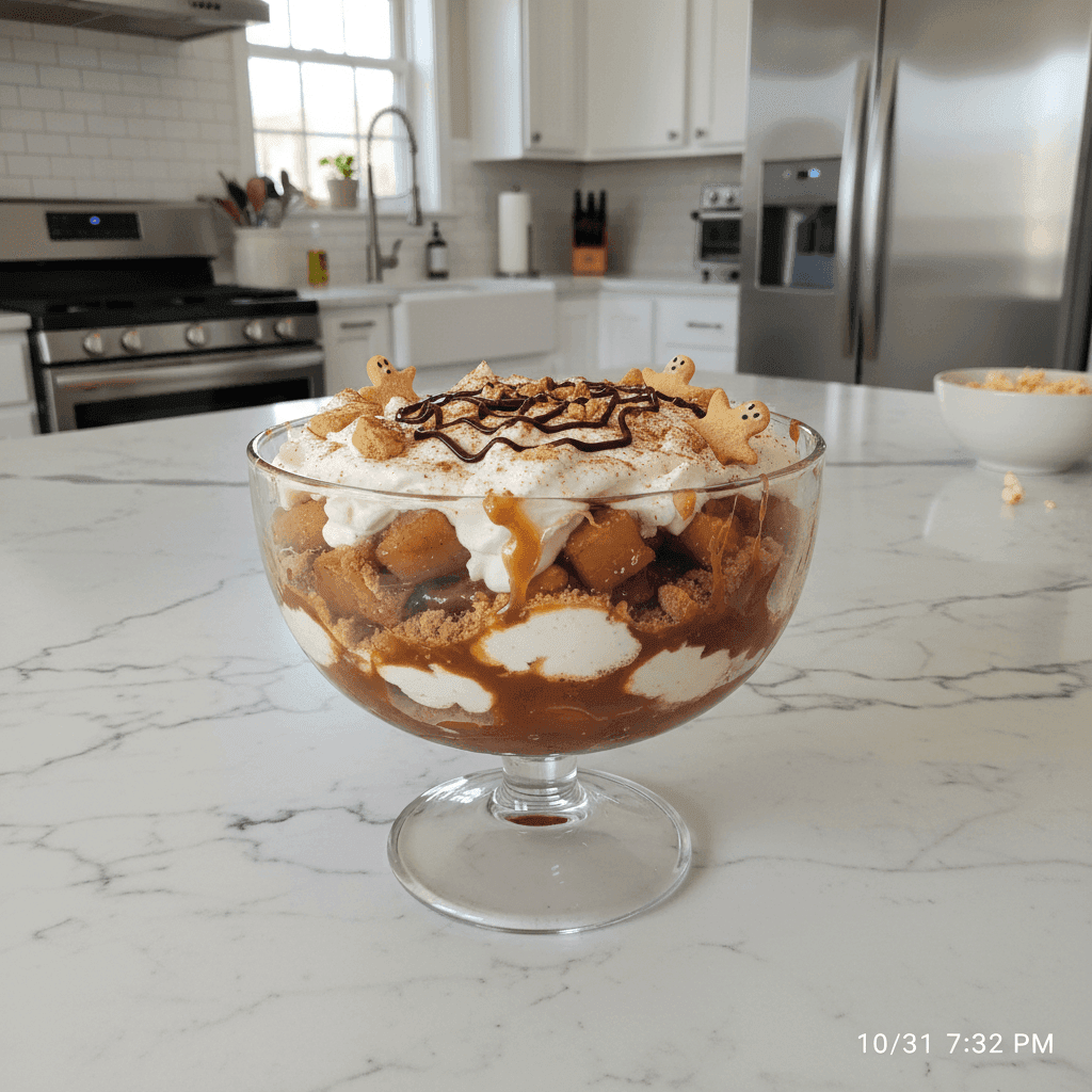 Layered Caramel Apple Trifle: A Spooky Sweet Treat