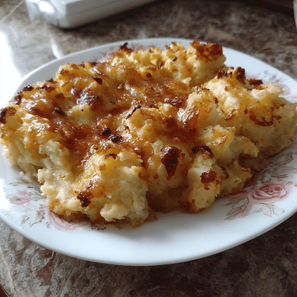 Cheesy Baked Mashed Potato Casserole