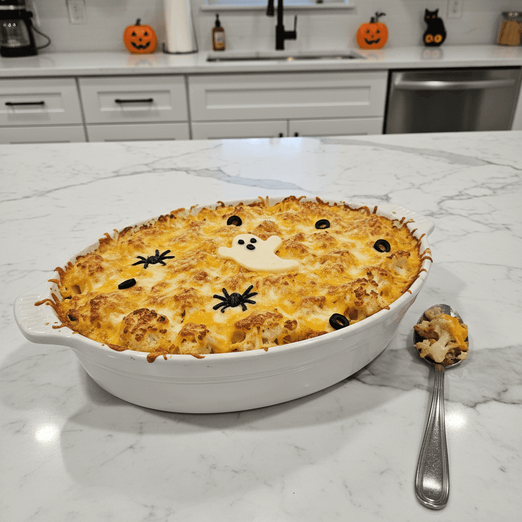 Creamy Cheesy Cauliflower Gratin: Halloween Side