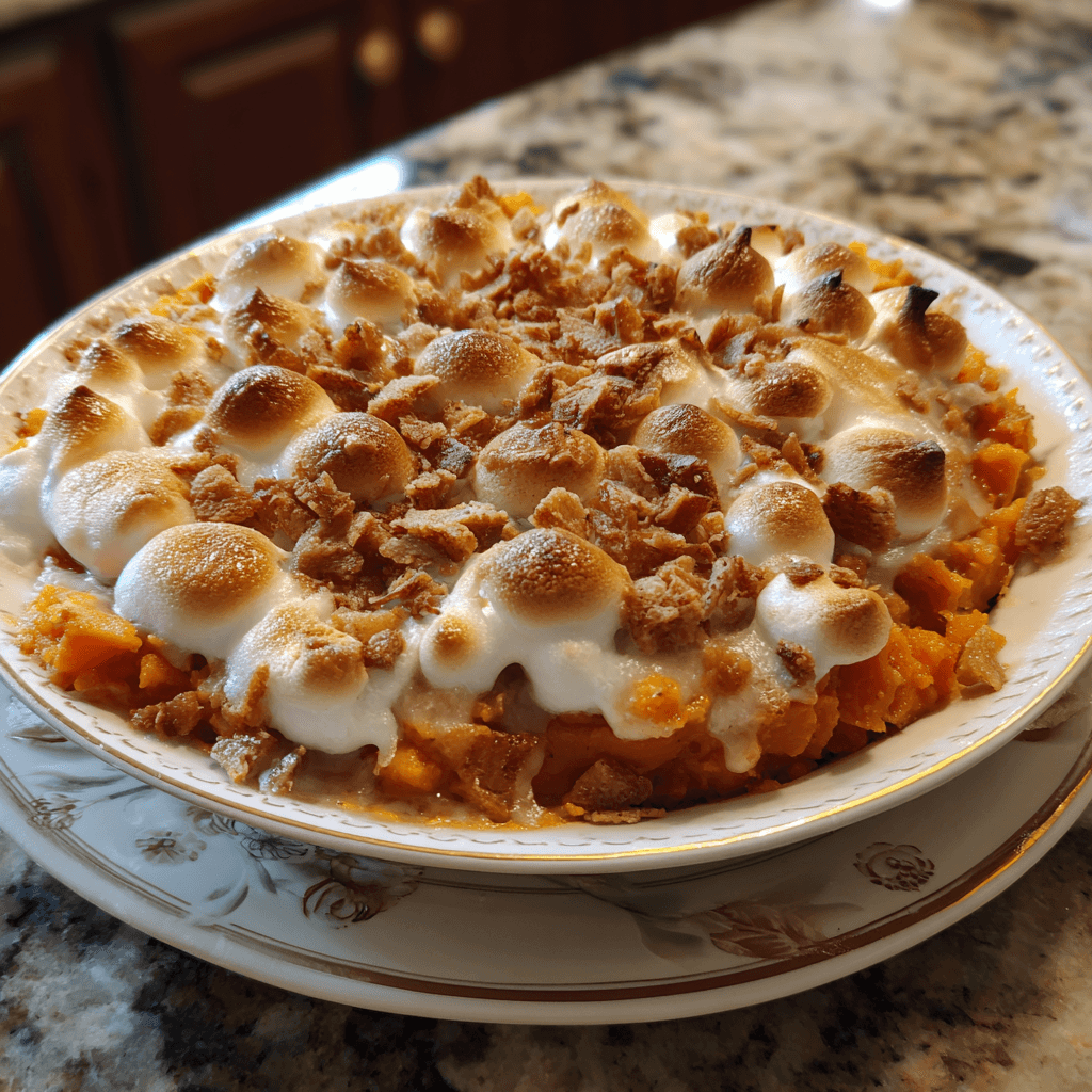 Rich Classic Sweet Potato Casserole with Pecan Crunch