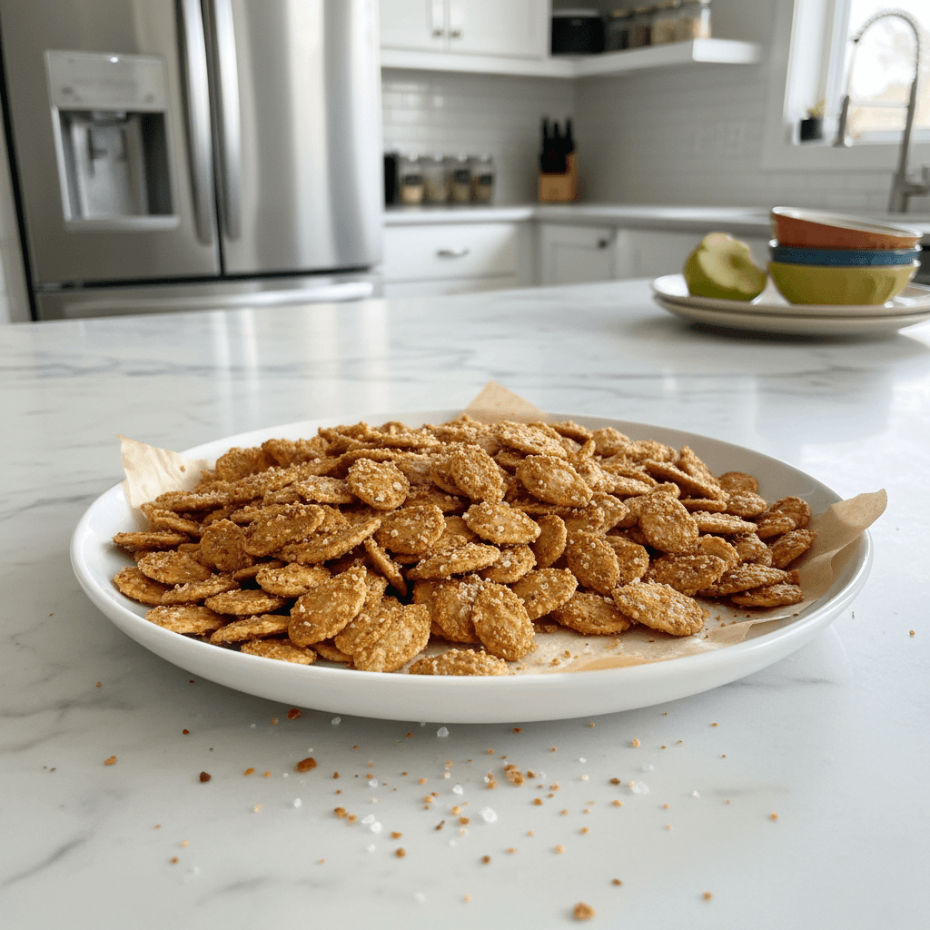 Crispy Baked Pumpkin Seeds with Spicy Garlic Salt Snack