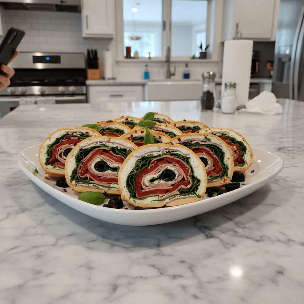Creamy Italian Party Antipasto Roll: Easy Entertaining