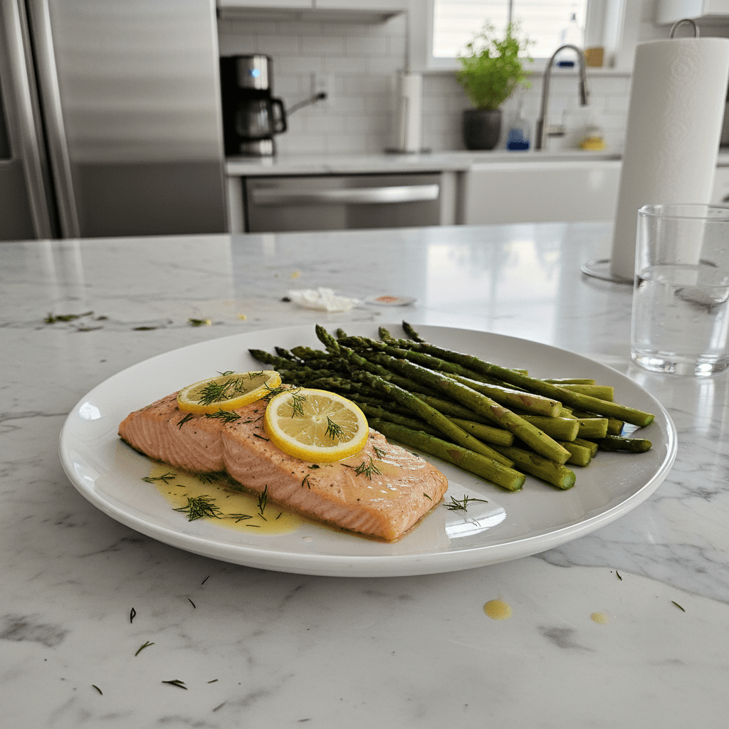 Fresh Lemon Dill Salmon with Roasted Asparagus Dinner