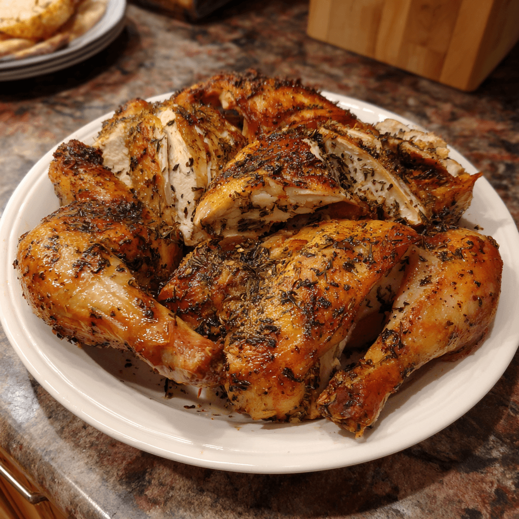 Crispy Lemon Pepper Spatchcock Turkey Thanksgiving