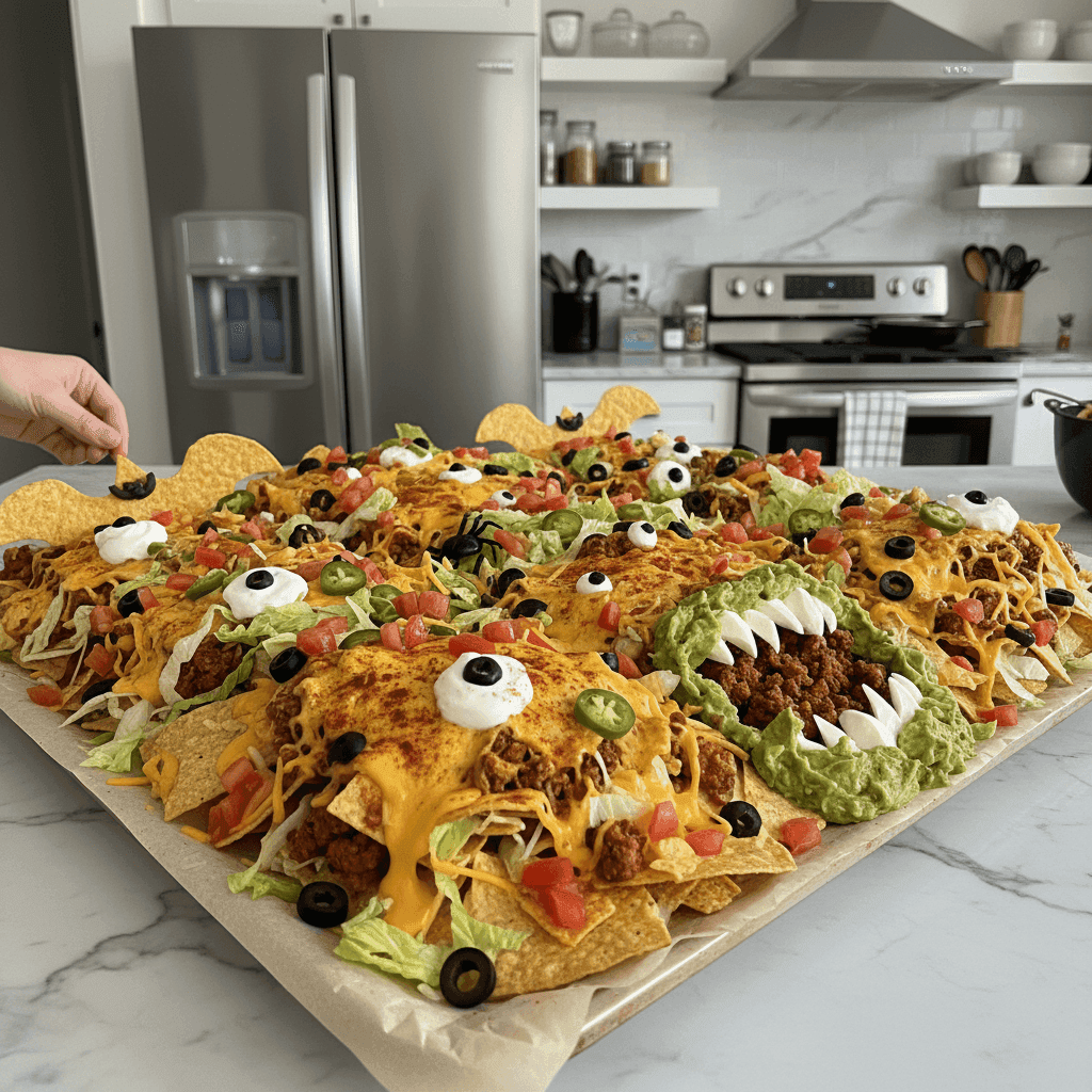 Monster Nacho Board: Loaded Halloween Party Food