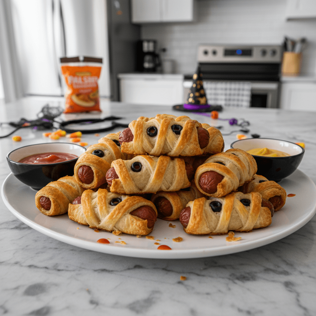Crispy Puff Pastry Mummy Bites: Spooky Halloween Appetizers
