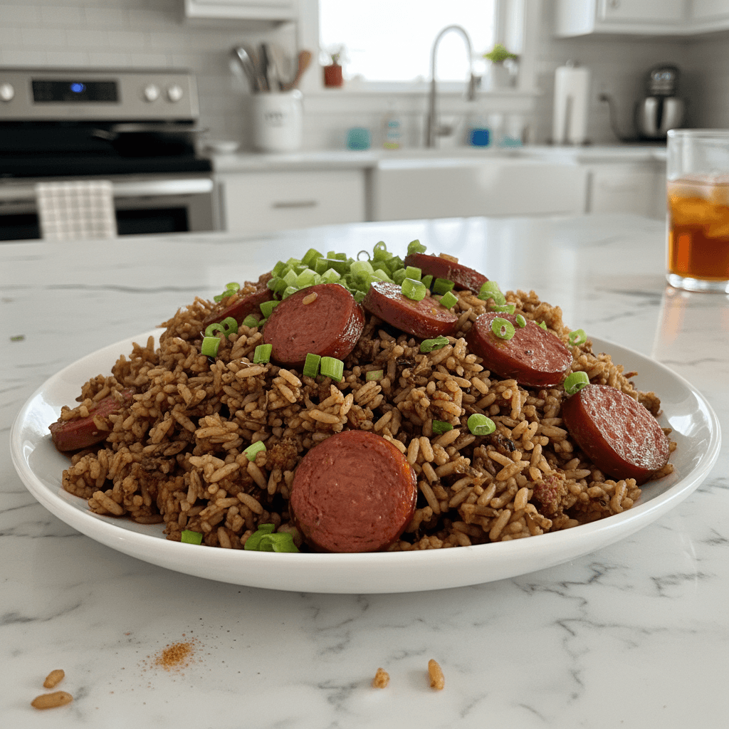 Spicy Southern Dirty Rice with Sausage