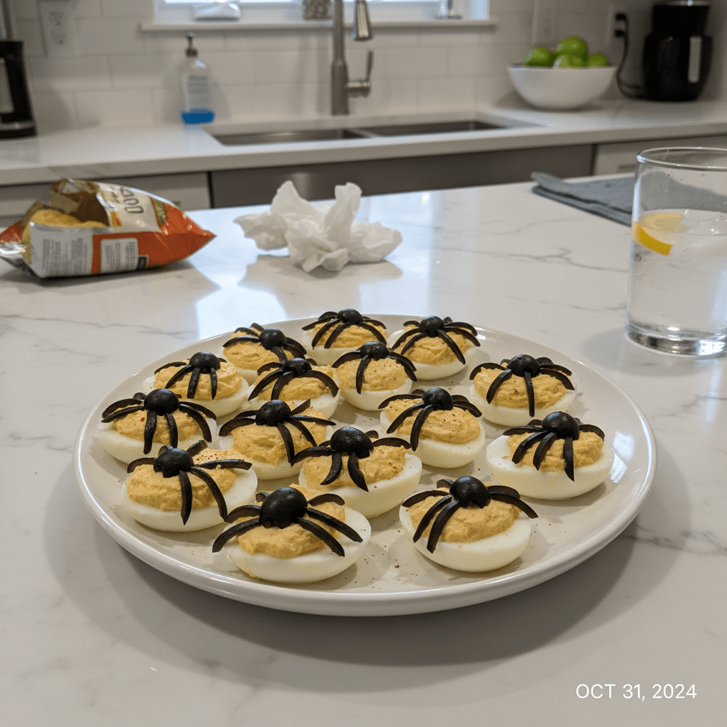 Spooky Spider Deviled Eggs: Fun Halloween Potluck Bites