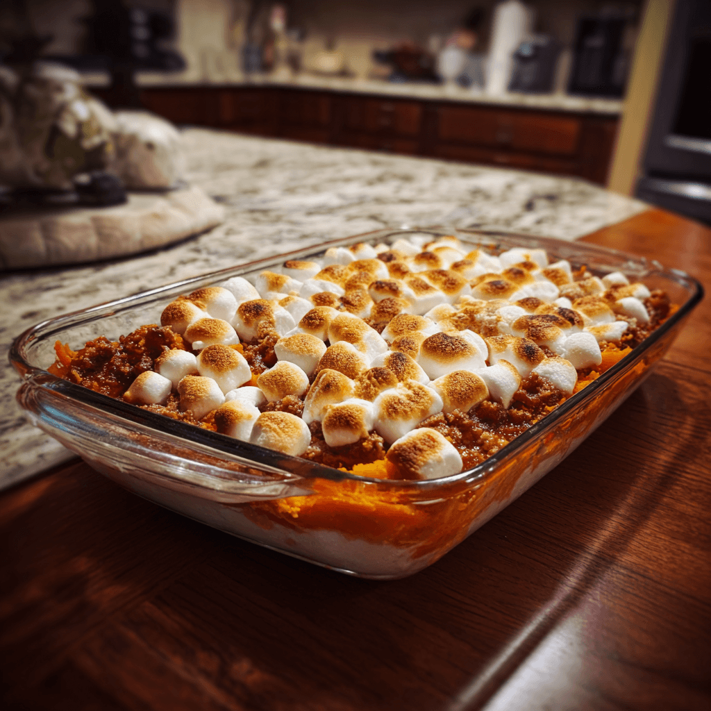 Homestyle Sweet Potato Casserole with Marshmallows